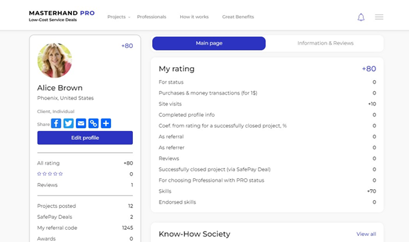 profile of client 1