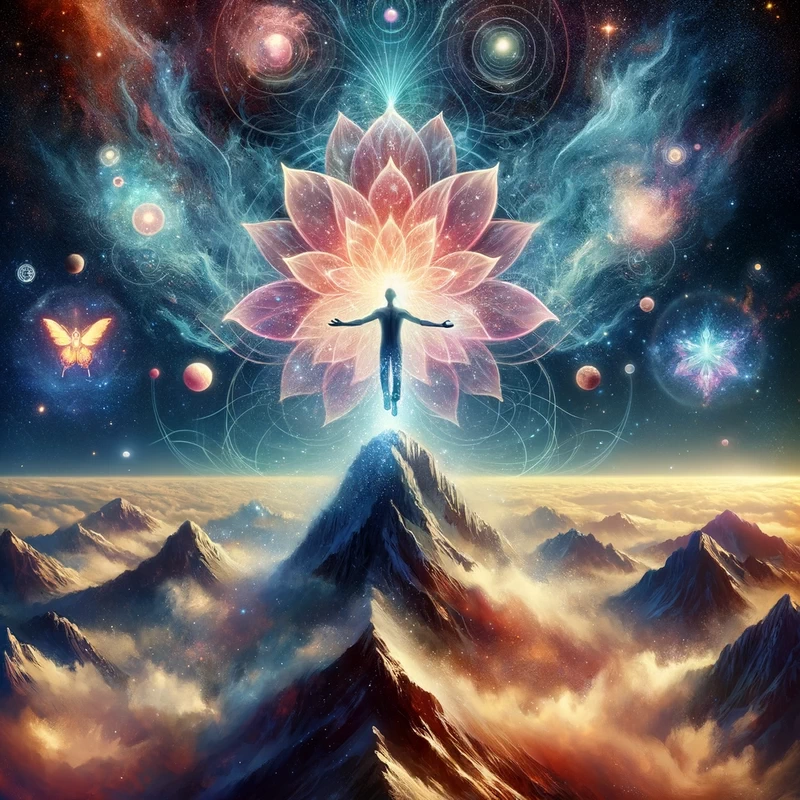 an artistic visualization of self actualization the pinnacle of human psychological development