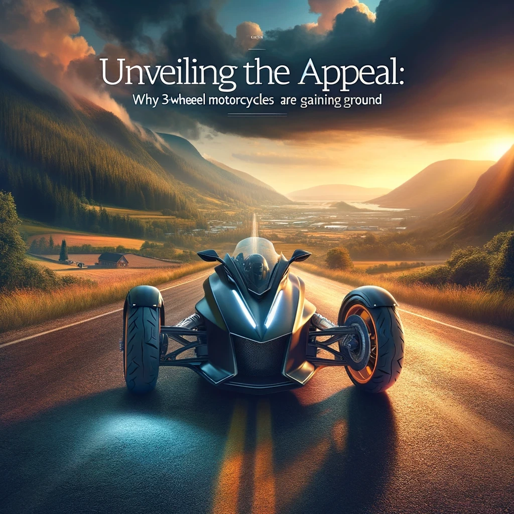 an engaging and dynamic image illustrating the chapter unveiling the appeal why 3 wheel motorcycles are gaining ground the picture should feature