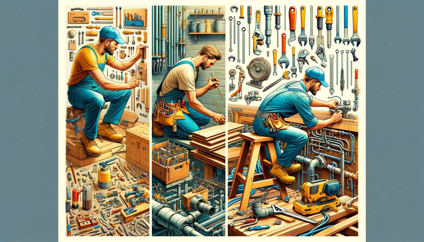 an illustrative image for the chapter diving into specialized areas the renaissance of trade skills without any text the image should depict a col