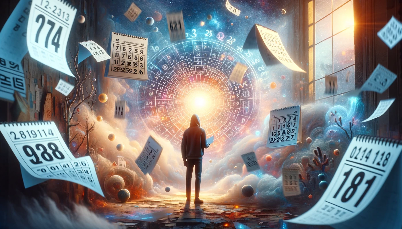 abstract concept of using dreams and significant dates to choose lottery numbers