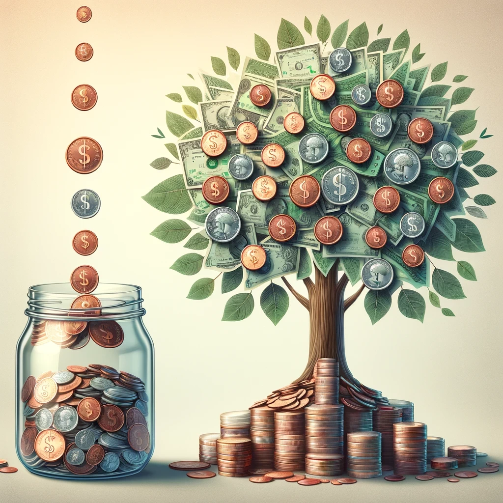 chapter image for financial freedom through minor modifications the loose change revolution saving cents to make dollars visualize a jar filling
