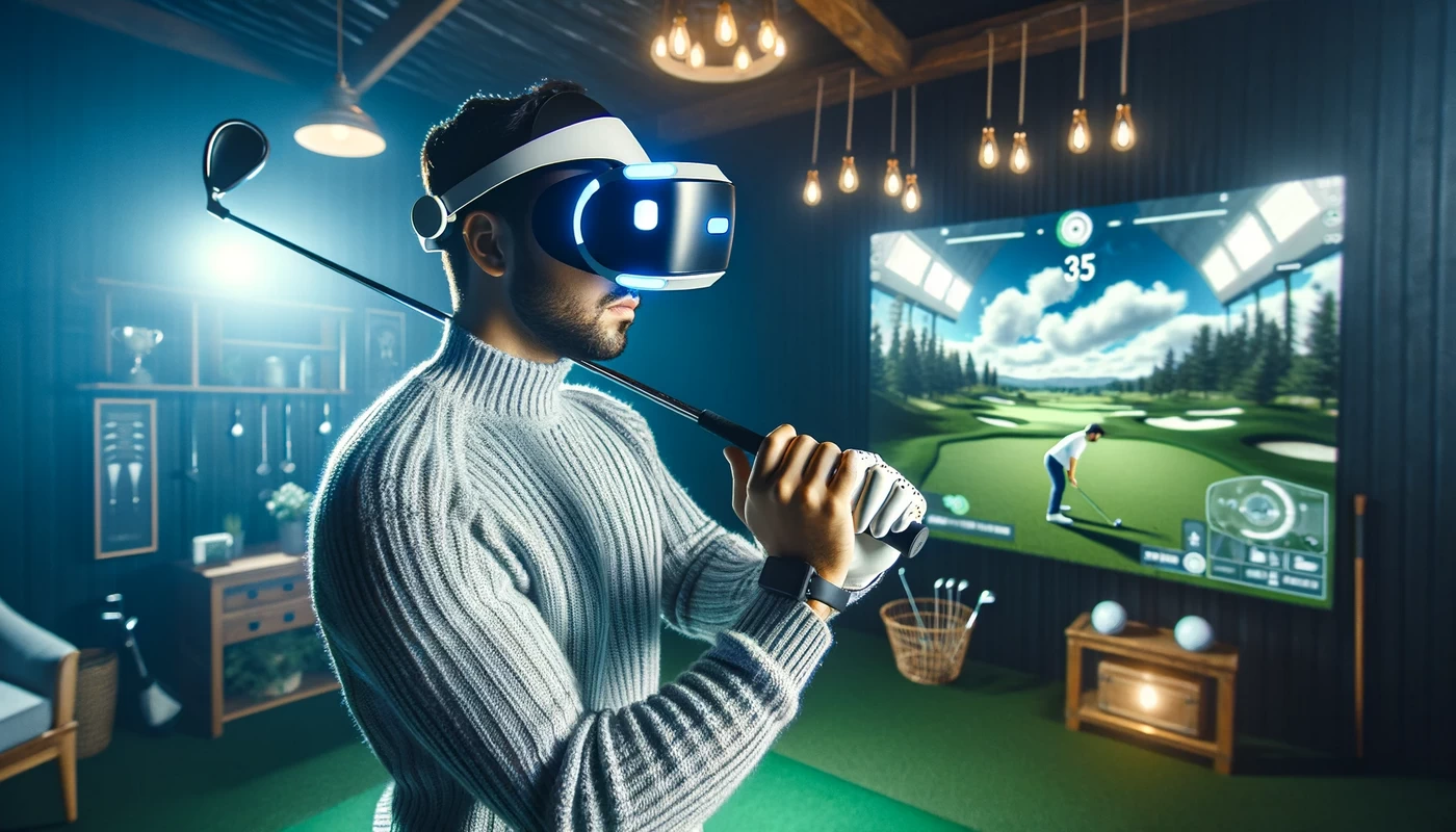 image for the article winter golf training simulators