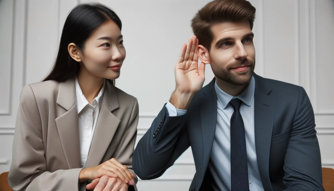 two individuals engaged in an active listening exercise