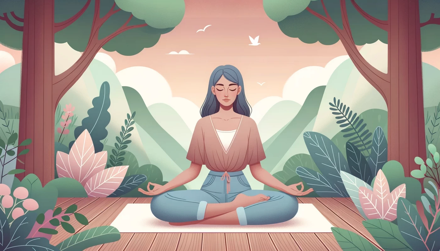 young woman practicing mindfulness meditation