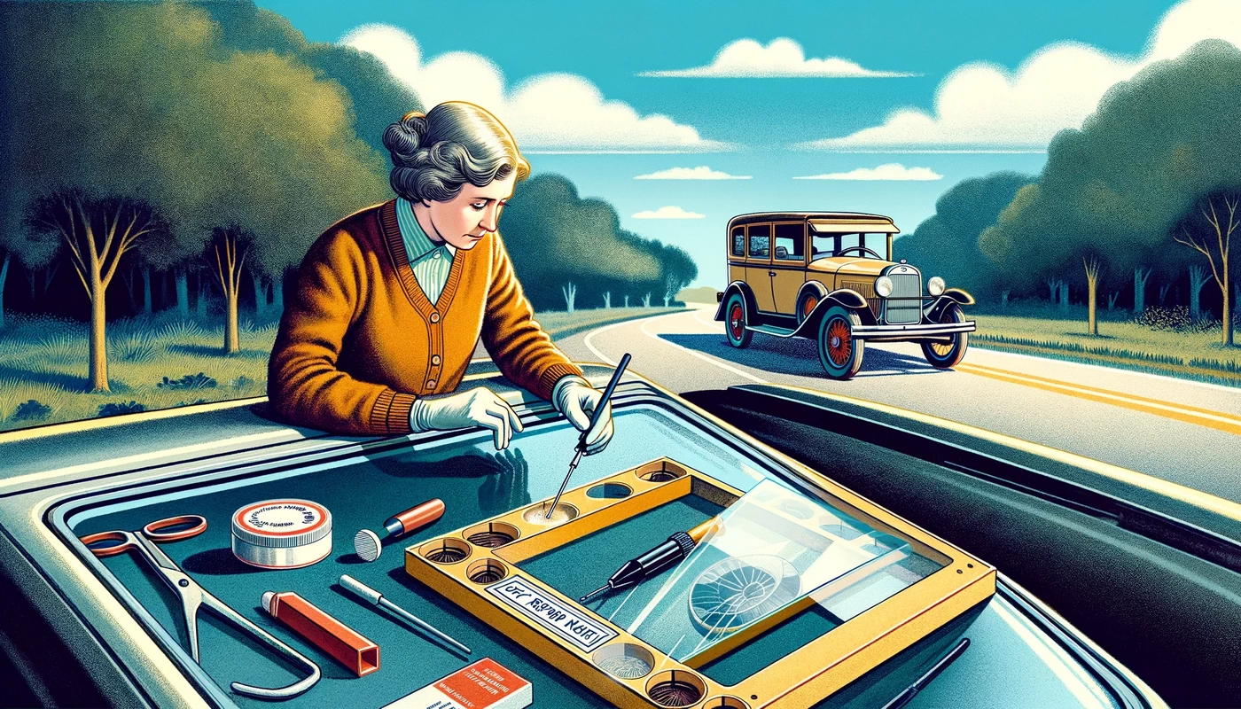 the image for the chapter diy repair kits quick rescue for the roadside troubles in the auto glass repair article shows a practical roadside repair